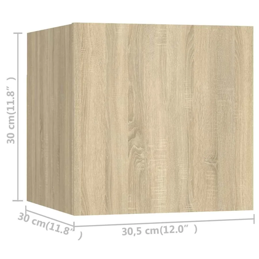 Meubles TV muraux 8 pcs Chêne sonoma 30,5x30x30 cm - 5