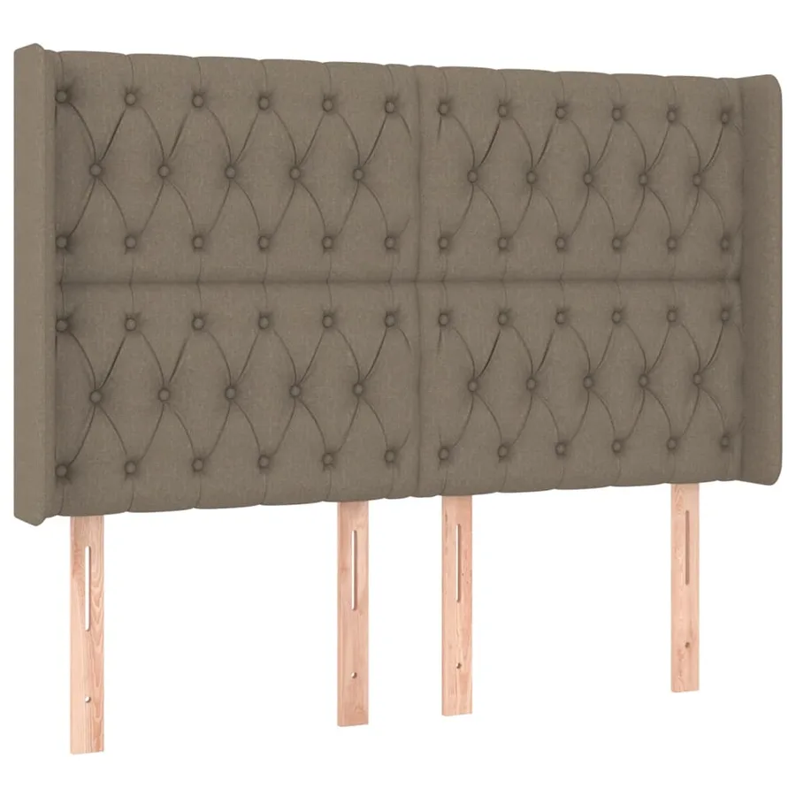 Sommier à lattes de lit matelas et LED Taupe 140x190 cm Tissu - 7