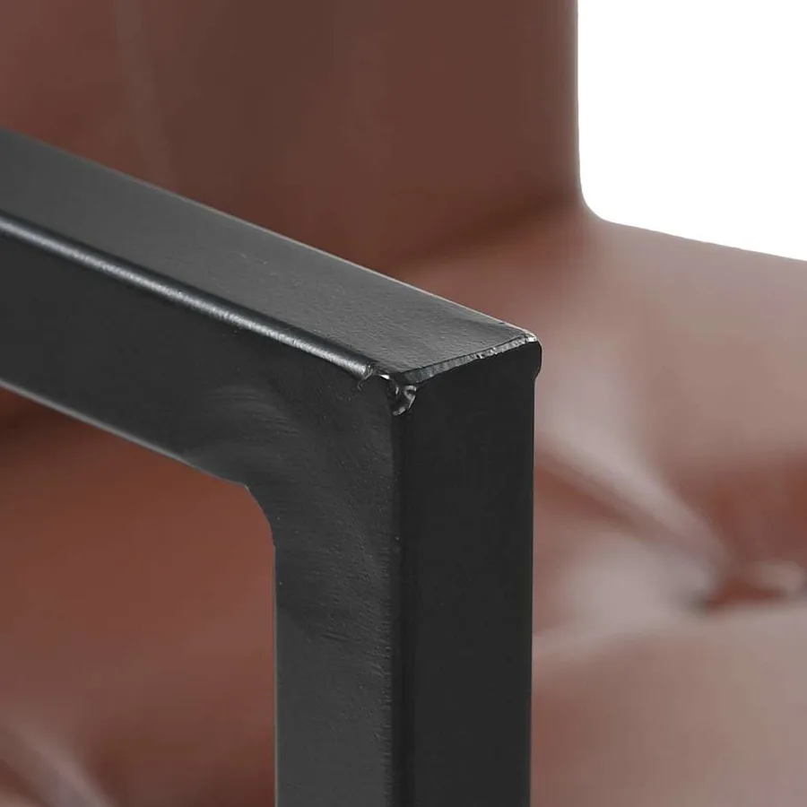 Chaises à manger cantilever lot de 2 marron cuir véritable - 6