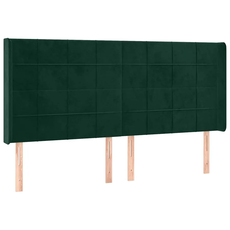 Tête de lit à LED Vert foncé 163x16x118/128 cm Velours - 3