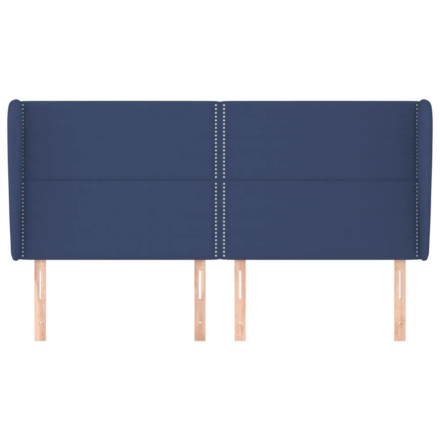 Tête de lit avec oreilles Bleu 183x23x118/128 cm Tissu - 3