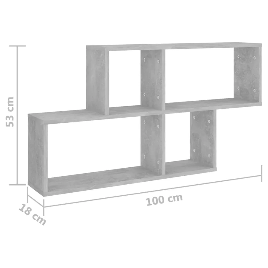 Étagère murale Gris béton 100x18x53 cm Bois d’ingénierie - 6