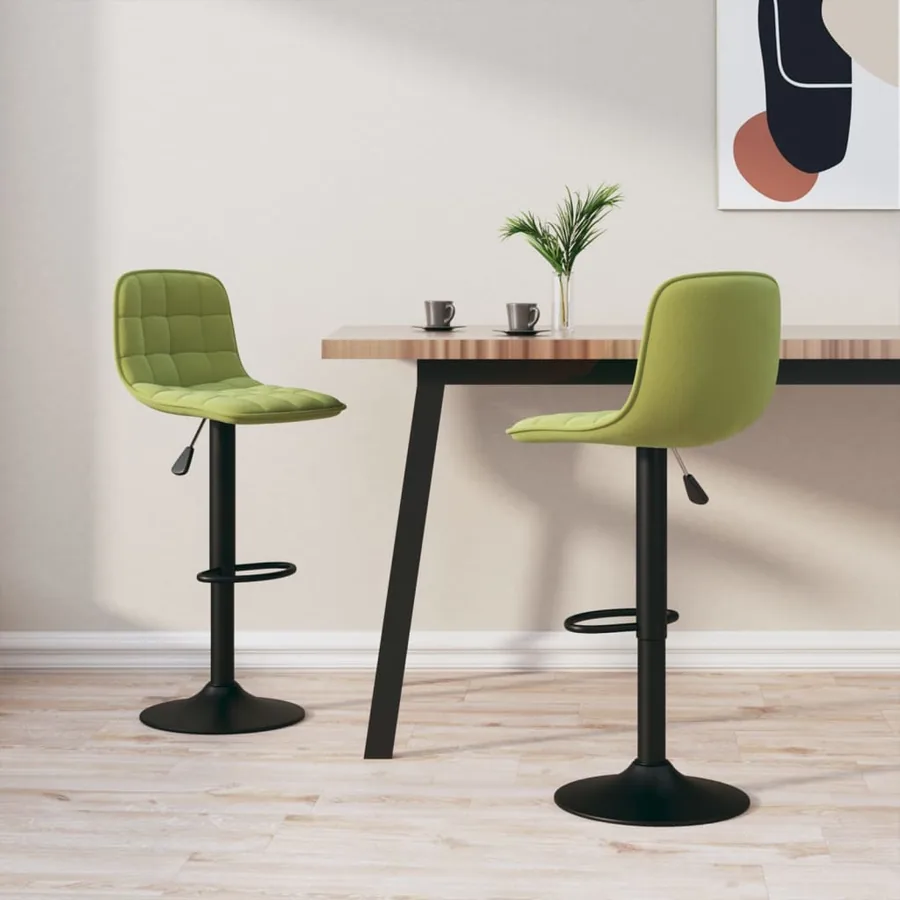 Tabourets de bar lot de 2 vert clair velours