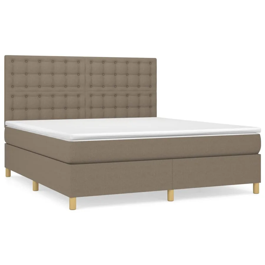 Sommier à lattes de lit avec matelas Taupe 160x200 cm Tissu - 2