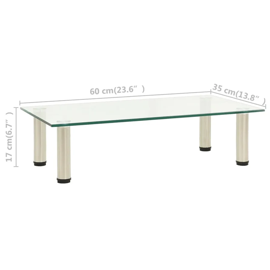 Meuble TV transparent 60x35x17 cm verre trempé - 5