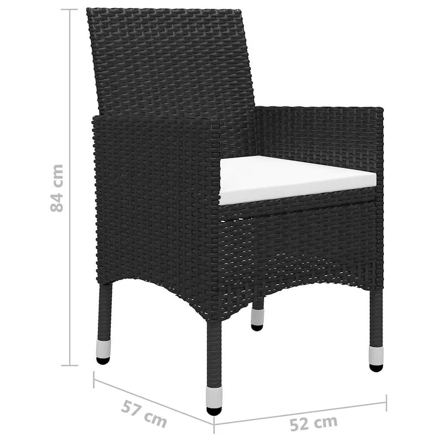 Ensemble à manger de jardin 5 pcs Noir - 10