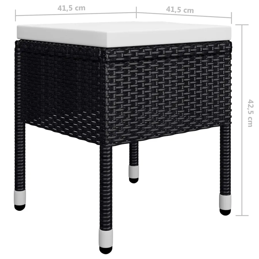 Ensemble à manger de jardin 5 pcs Noir - 11