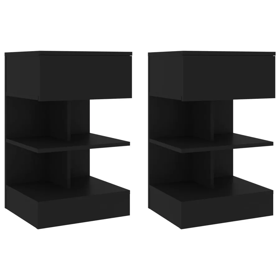 Tables de chevet 2 pcs Noir 40x35x65 cm - 2