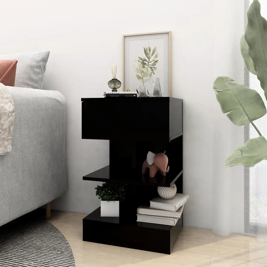 Tables de chevet 2 pcs Noir 40x35x65 cm - 4