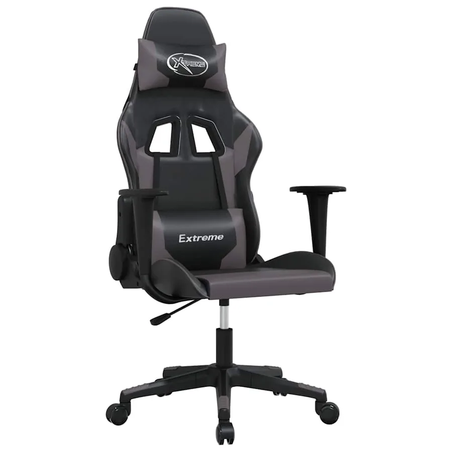 Chaise de jeu de massage Noir et gris Similicuir - 2