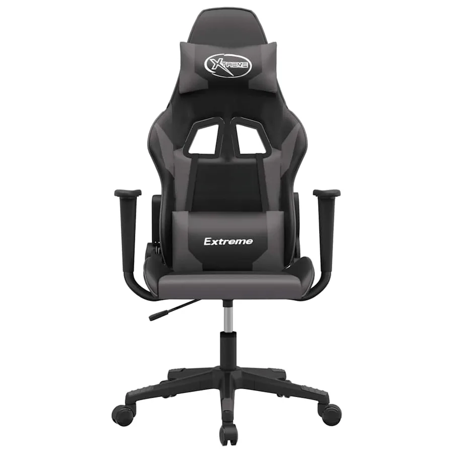 Chaise de jeu de massage Noir et gris Similicuir - 3
