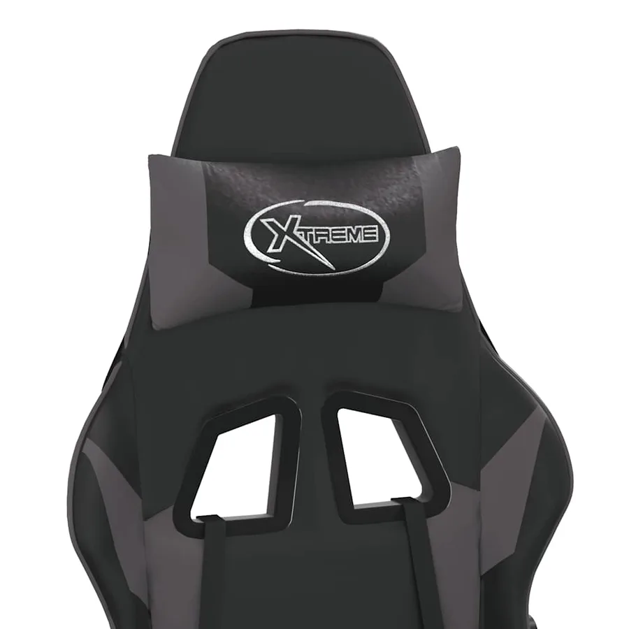 Chaise de jeu de massage Noir et gris Similicuir - 9