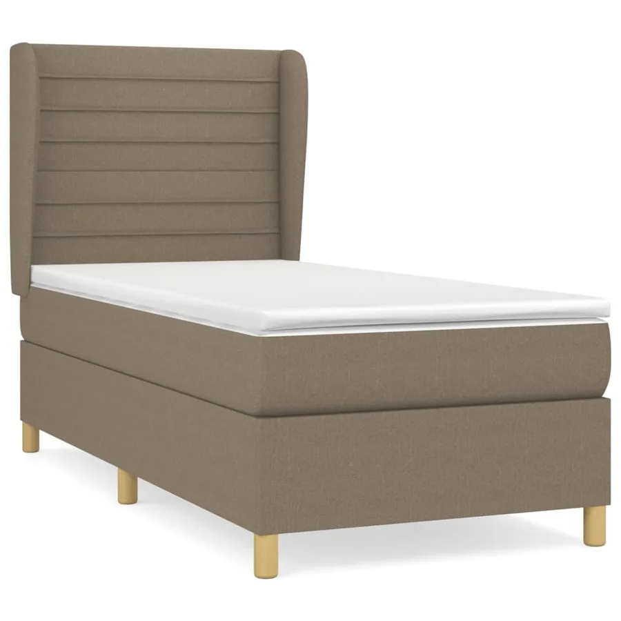 Sommier à lattes de lit avec matelas Taupe 100x200 cm Tissu - 2