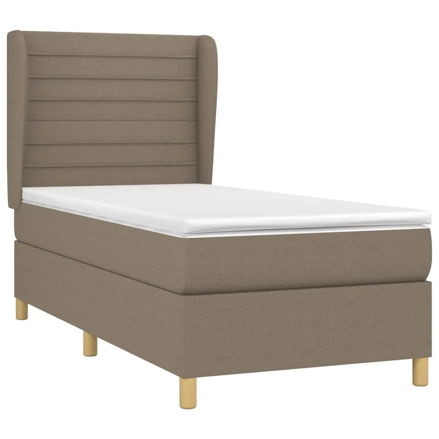 Sommier à lattes de lit avec matelas Taupe 100x200 cm Tissu - 3