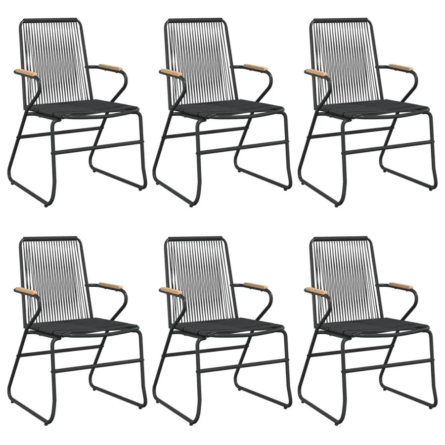 Ensemble à manger de jardin 7 pcs Noir Rotin PVC - 4