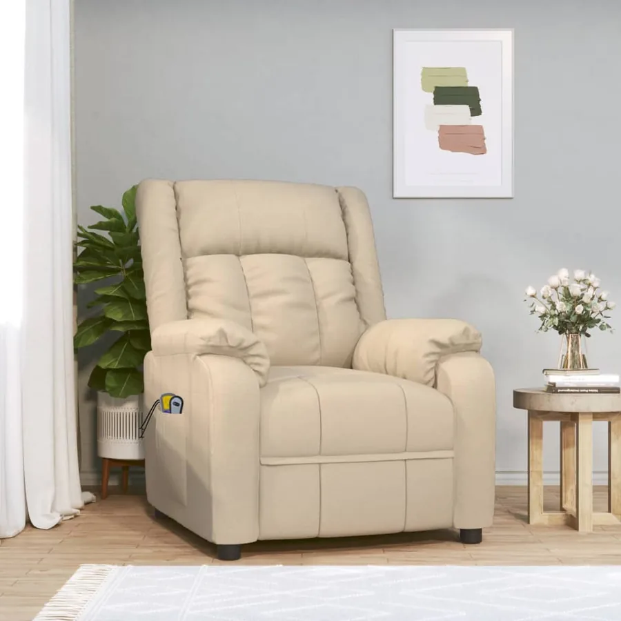 Fauteuil électrique de massage Crème Tissu