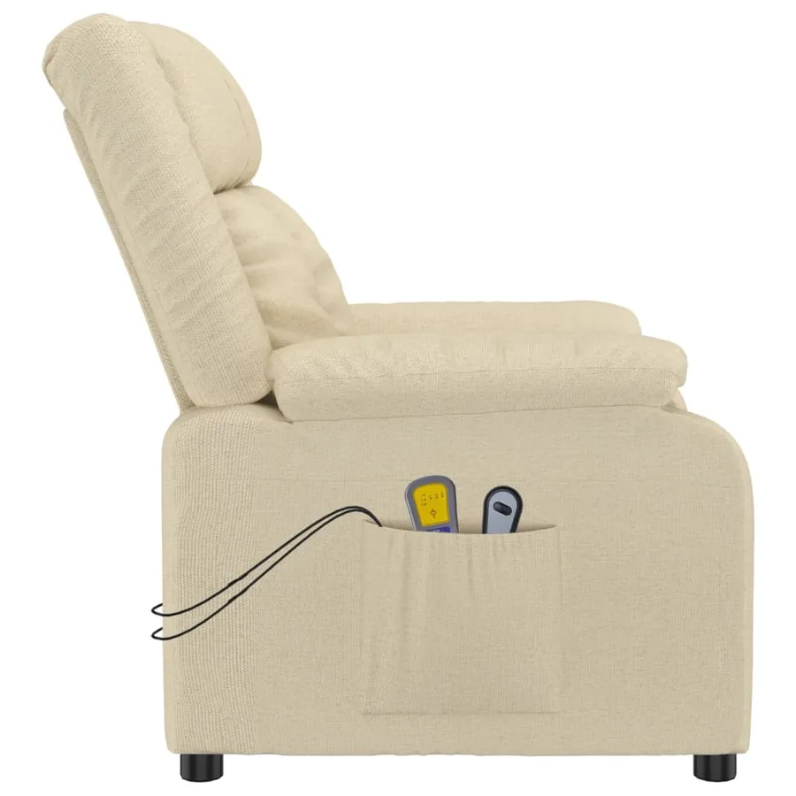 Fauteuil électrique de massage Crème Tissu - 5