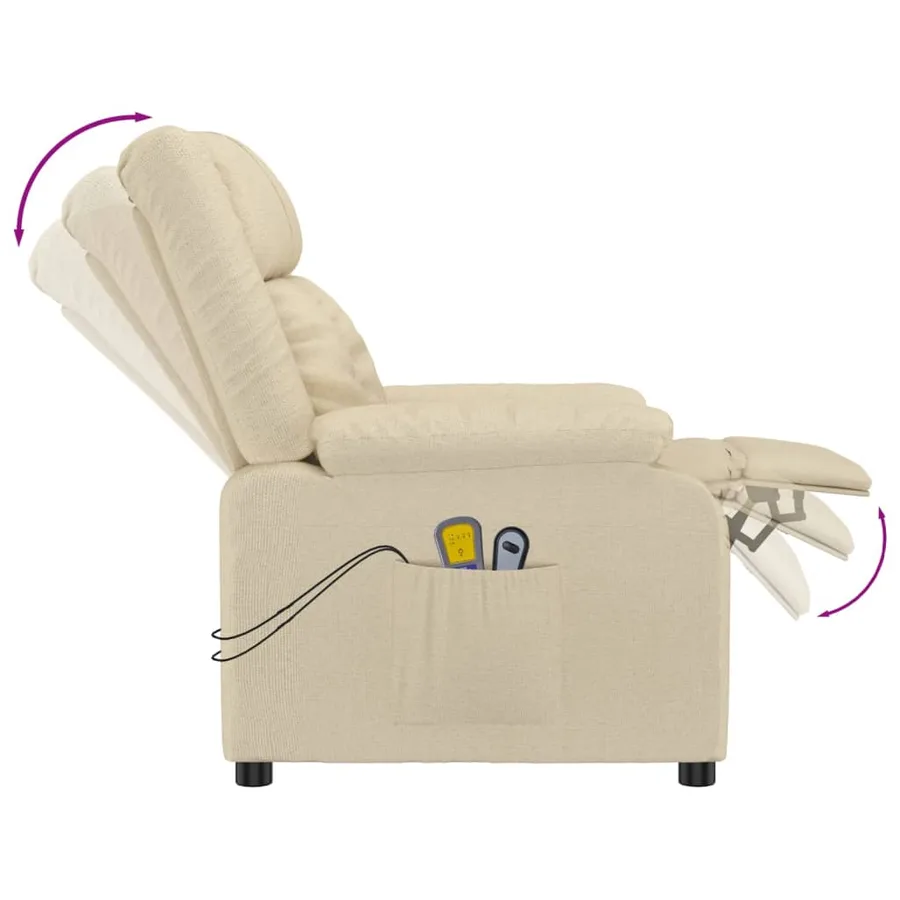 Fauteuil électrique de massage Crème Tissu - 7