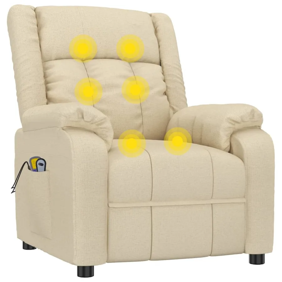 Fauteuil électrique de massage Crème Tissu - 8