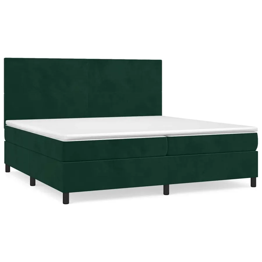 Sommier à lattes de lit et matelas Vert foncé 200x200cm Velours - 2
