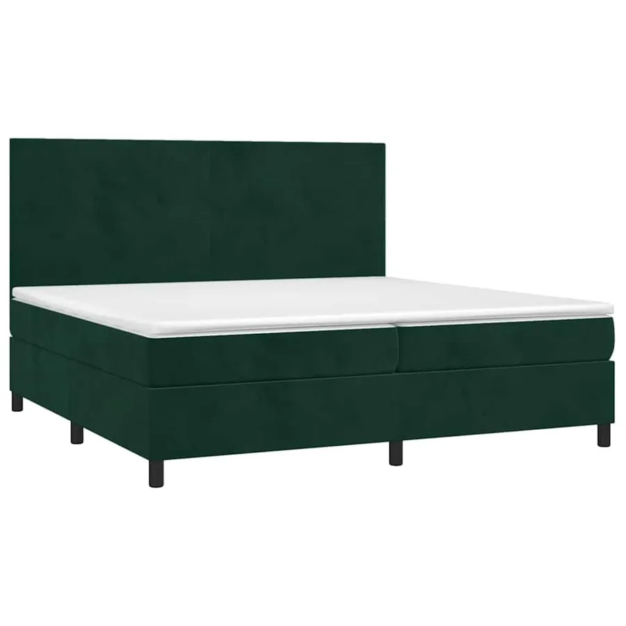 Sommier à lattes de lit et matelas Vert foncé 200x200cm Velours - 3
