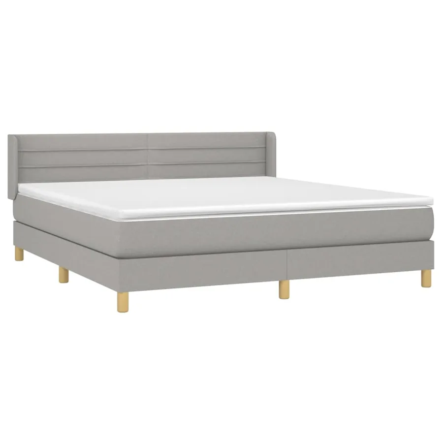 Sommier à lattes de lit avec matelas Gris clair 180x200cm Tissu - 3