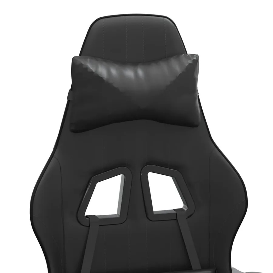 Chaise de jeu avec repose-pied Noir Similicuir - 10