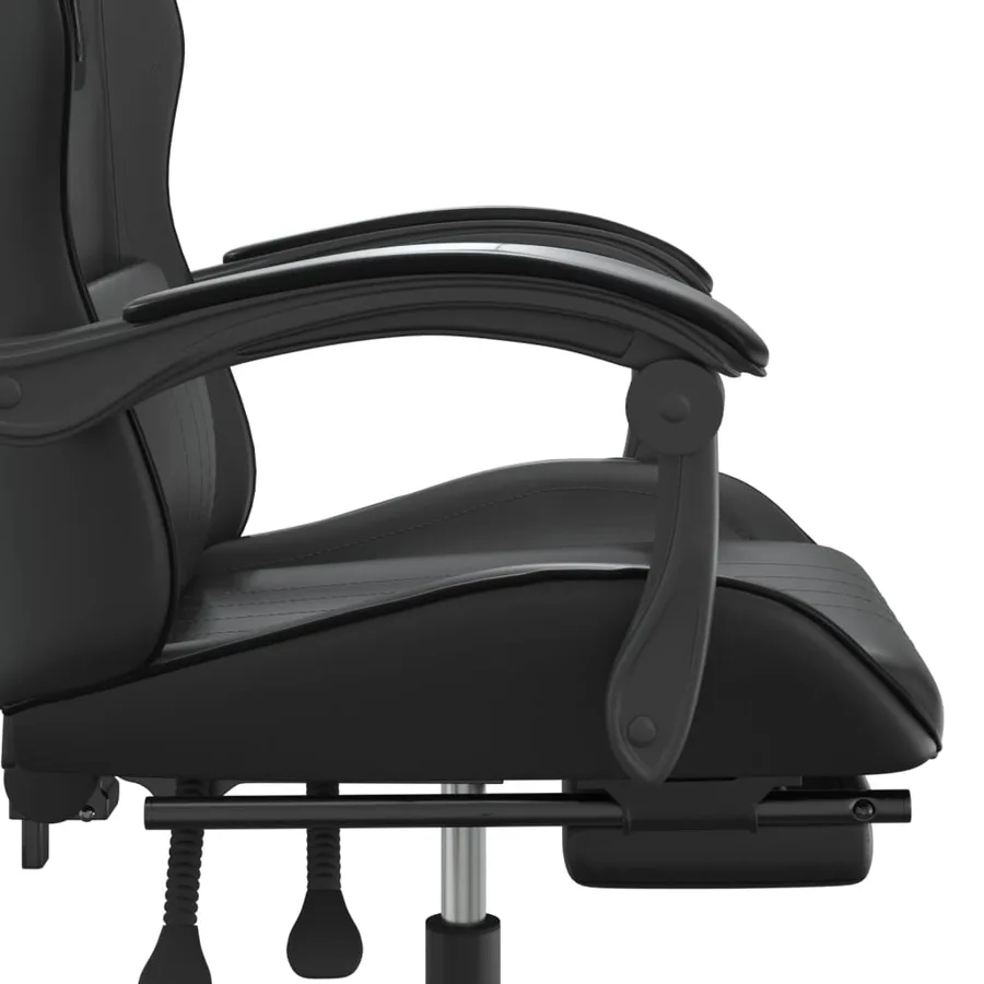 Chaise de jeu avec repose-pied Noir Similicuir - 11