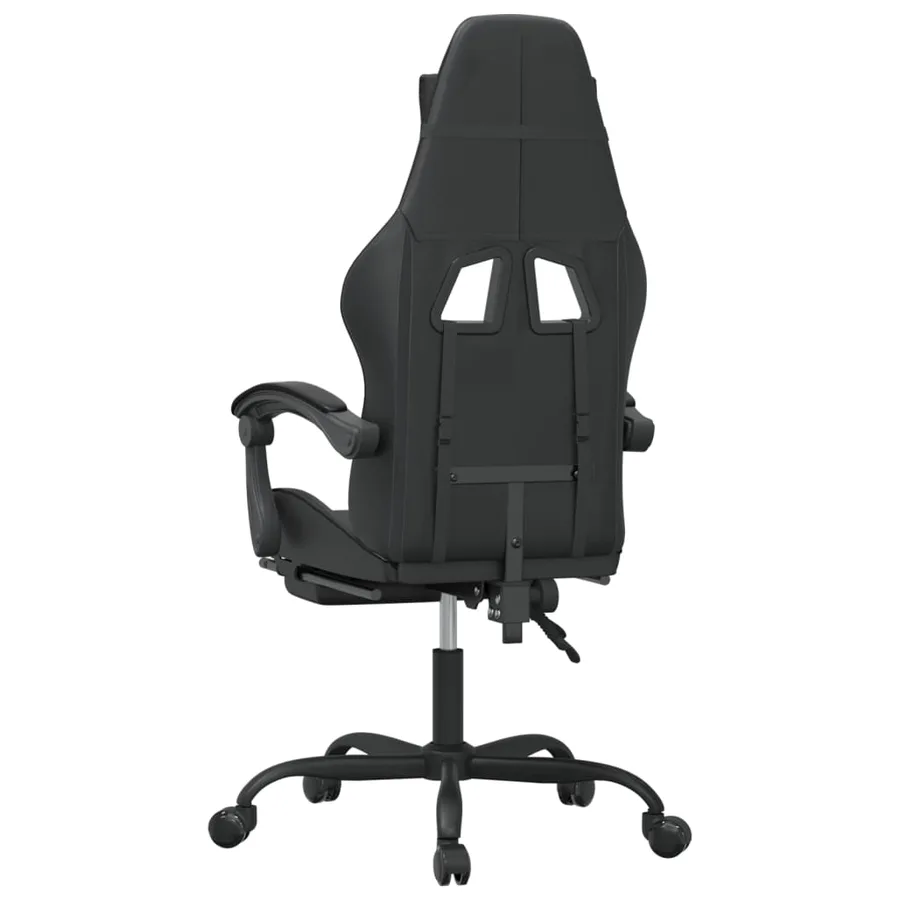 Chaise de jeu avec repose-pied Noir Similicuir - 5
