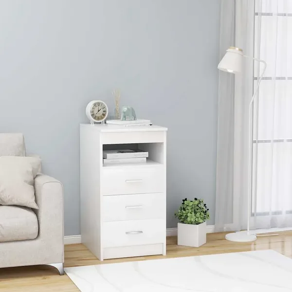 Armoire à tiroirs Blanc 40x50x76 cm Bois d'ingénierie