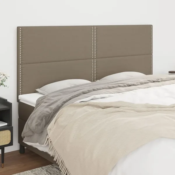 Tête de lit Taupe 180x5x118/128 cm Tissu