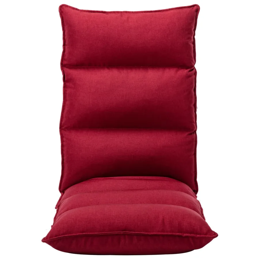 Chaise pliable de sol Rouge bordeaux Tissu - 2
