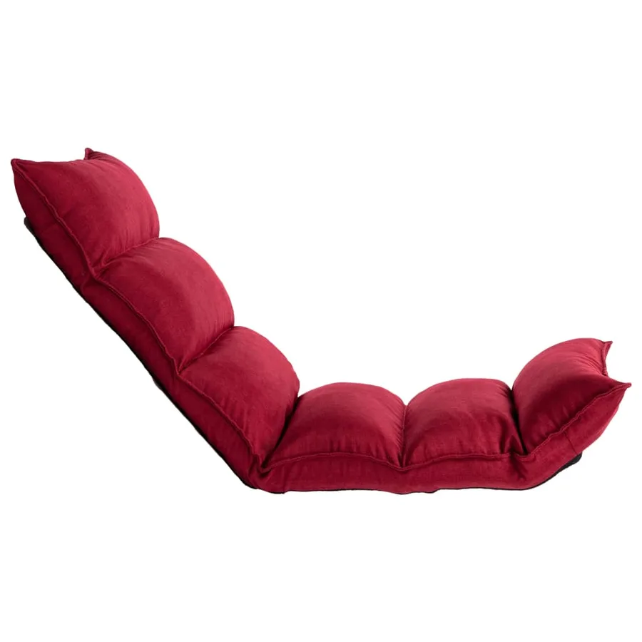 Chaise pliable de sol Rouge bordeaux Tissu - 3