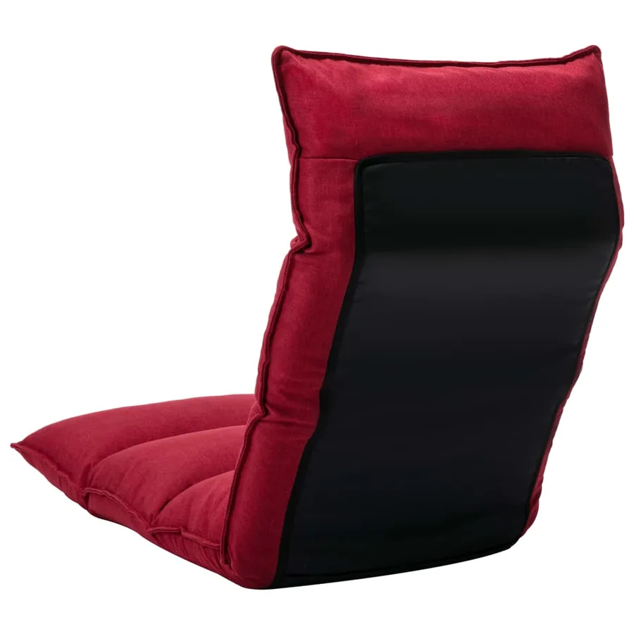 Chaise pliable de sol Rouge bordeaux Tissu - 4