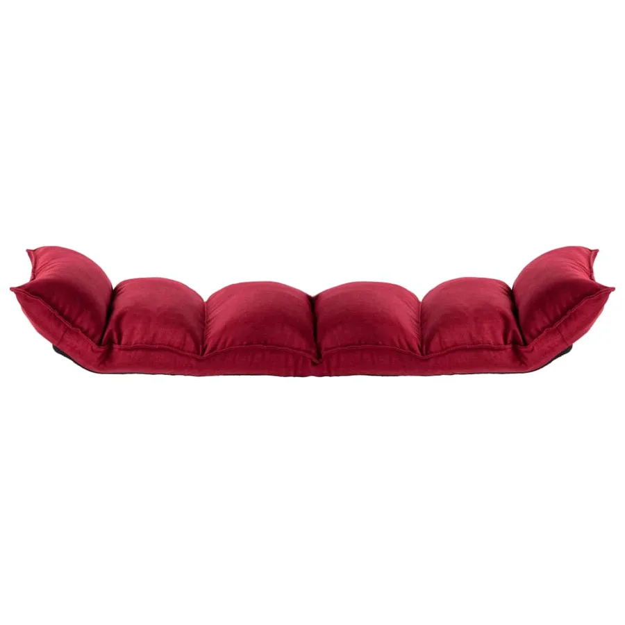 Chaise pliable de sol Rouge bordeaux Tissu - 5