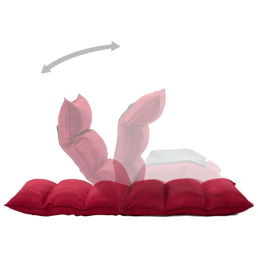 Chaise pliable de sol Rouge bordeaux Tissu - 6
