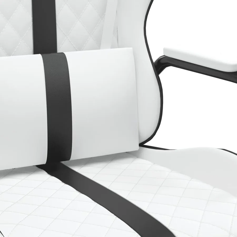 Chaise de jeu de massage Noir et blanc Similicuir - 8