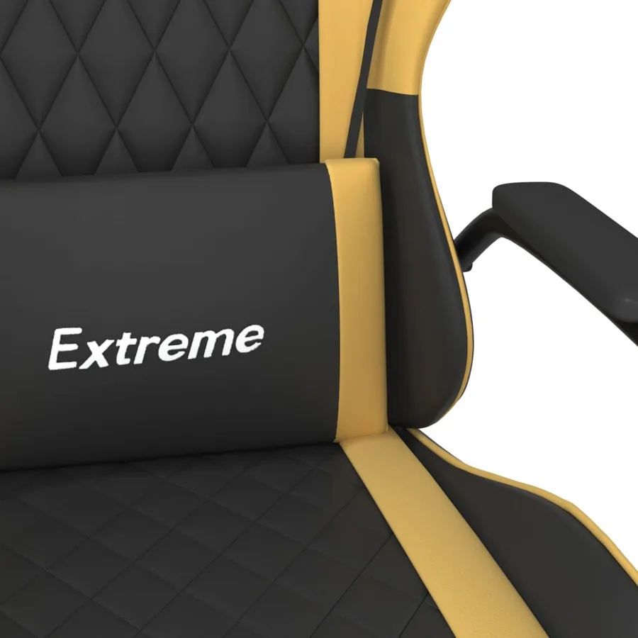 Chaise de jeu Noir et doré Similicuir - 11