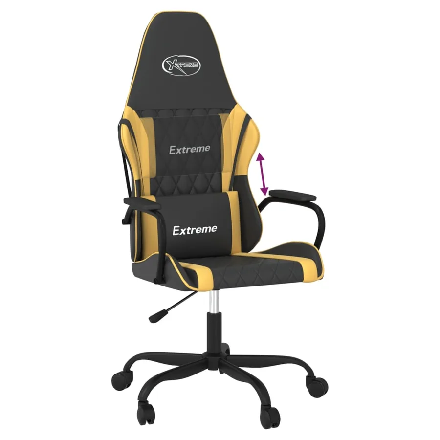 Chaise de jeu Noir et doré Similicuir - 6