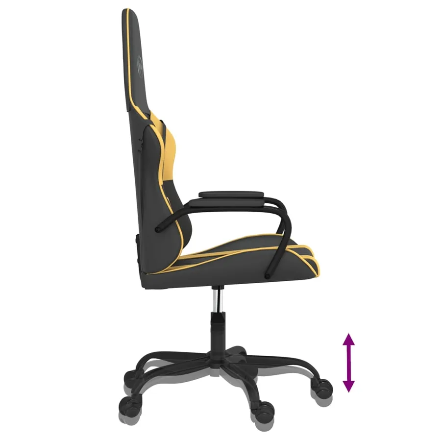 Chaise de jeu Noir et doré Similicuir - 7