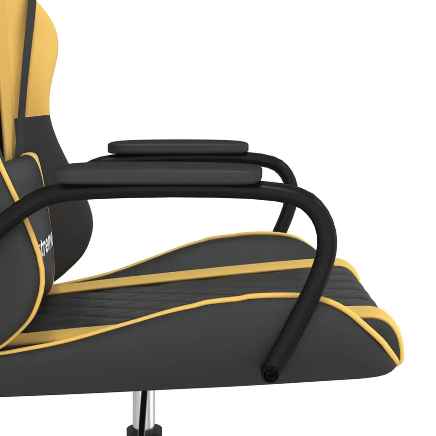 Chaise de jeu Noir et doré Similicuir - 8