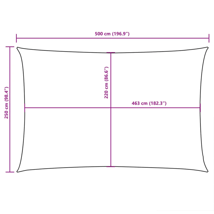 Voile de parasol tissu oxford rectangulaire 2,5x5 m terre cuite - 10