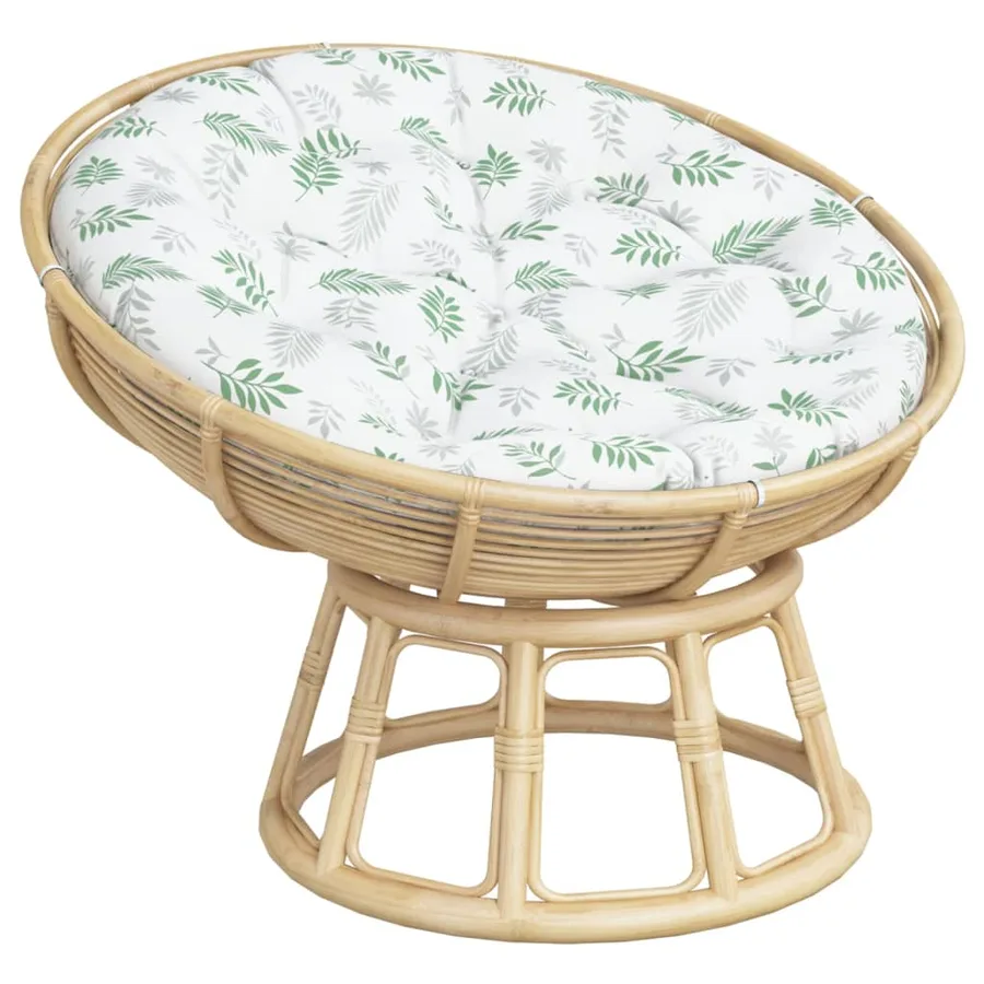 Coussin rond à motif de feuilles Ø 100 x11 cm tissu oxford - 3