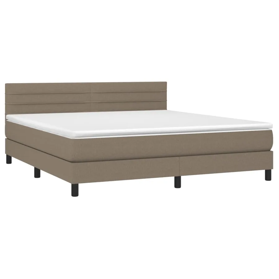 Sommier à lattes de lit avec matelas Taupe 160x200 cm Tissu - 3