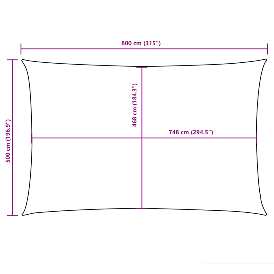 Voile de parasol tissu oxford rectangulaire 5x8 m marron - 10