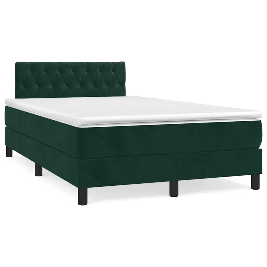 Sommier à lattes de lit et matelas Vert foncé 120x200cm Velours - 2