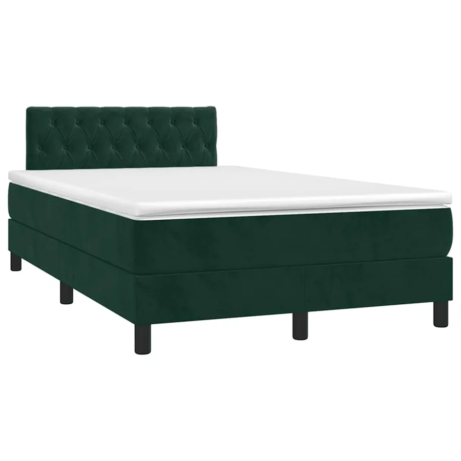 Sommier à lattes de lit et matelas Vert foncé 120x200cm Velours - 3