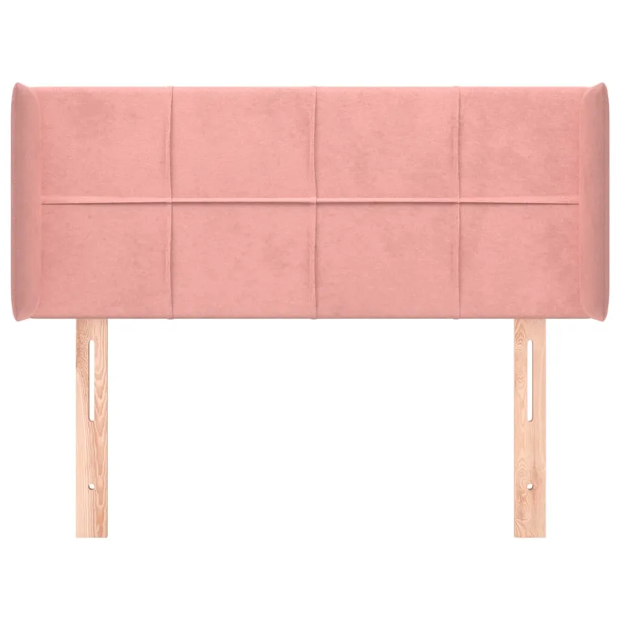 Tête de lit avec oreilles Rose 93x16x78/88 cm Velours - 3
