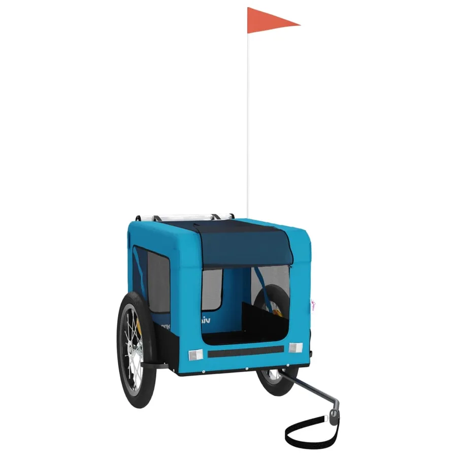 Remorque de vélo pour animaux de compagnie bleu et noir - 3