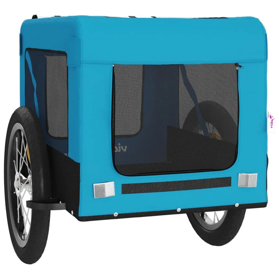 Remorque de vélo pour animaux de compagnie bleu et noir - 6